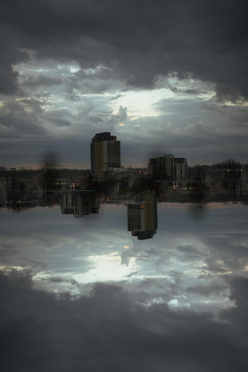 Double exposure cityscape
