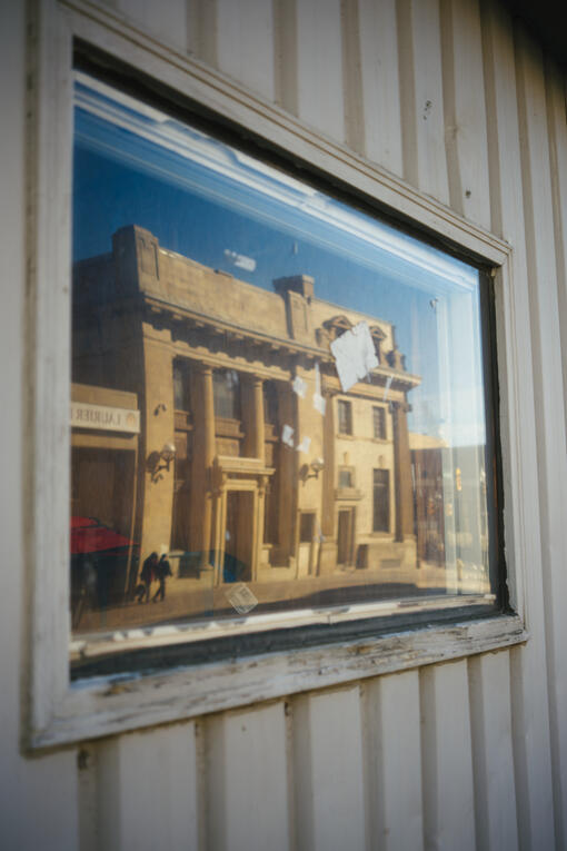 Reflection through a window
